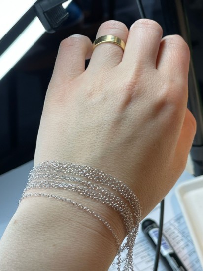 Изображение Premium Fine Chain Oval 1.5mm Closed Rings Silver Plated x1m