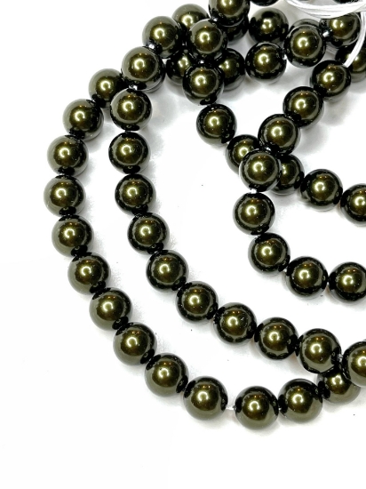 Picture of Preciosa Nacre Round Maxima 6mm Dark Green Pearl x50