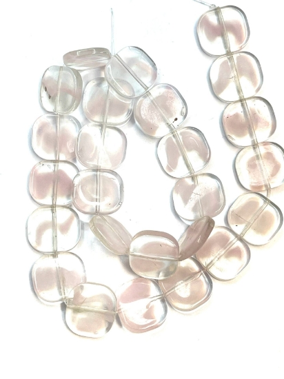Picture of Glass Bead Flat Square 16x15mm Crystal Pink x24
