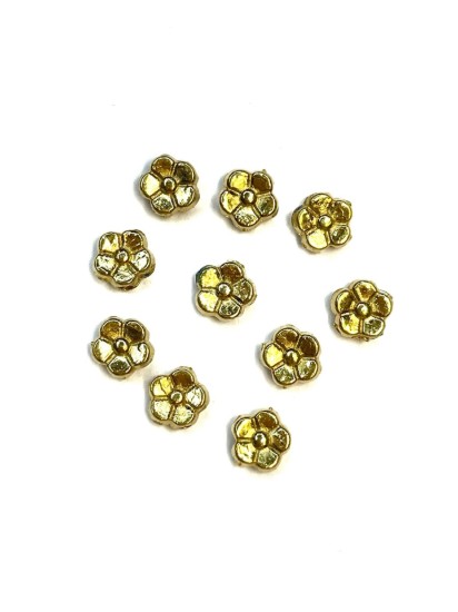Picture of Metal Spacer Bead Daisy 5mm Gold Plate x10