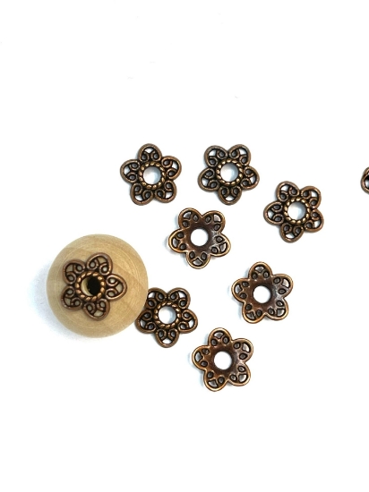 Picture of Large hole Bead Cap 10mm Copper x20
