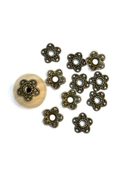Picture of Large hole Bead Cap 10mm Bronze x20