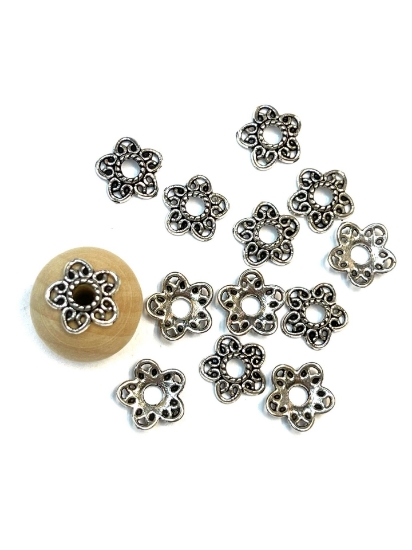 Picture of Large hole Bead Cap 10mm Antique Silver x20