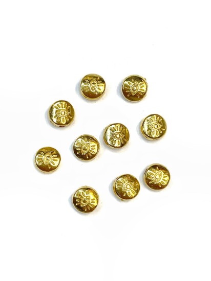 Picture of Metal Spacer Bead Eye 6mm Gold Plate x10