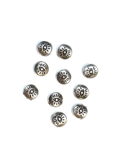 Picture of Metal Spacer Bead Eye 6mm Antique Silver Plate x10