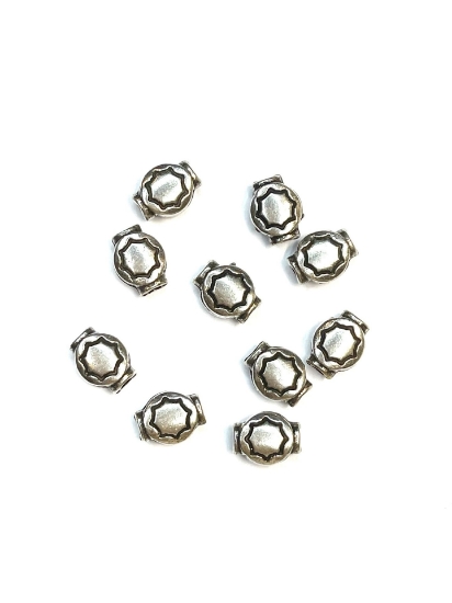 Picture of Metal Bead Sun 8mm Antique Silver Plate x10