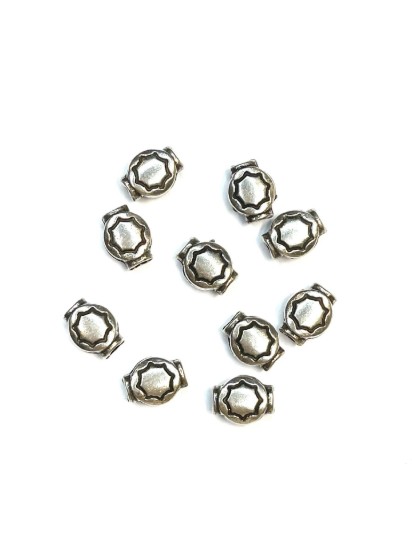Picture of Metal Spacer Bead Sun 8mm Antique Silver Plate x10