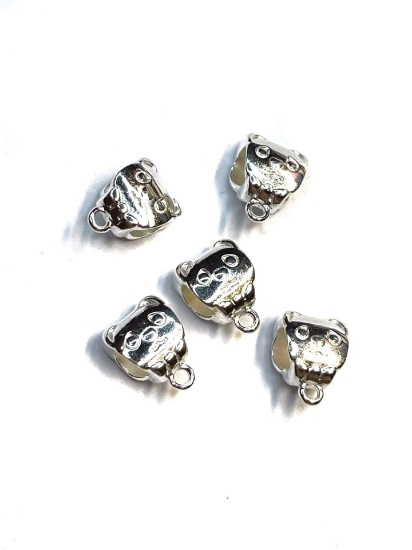 Picture of Pendant Slide Panda 10mm Ø5mm Silver Plate x5