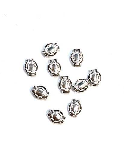 Picture of Metal Spacer Bead Sun 8mm round Silver Plate x10