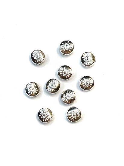 Picture of Metal Bead Eye 6mm Silver Plate x10