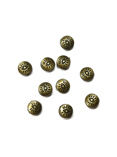 Picture of Metal Bead Eye 6mm Bronze x10