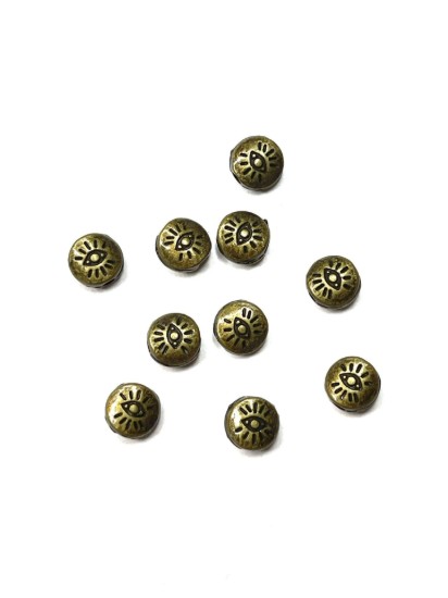 Picture of Metal Spacer Bead Eye 6mm round Bronze x10