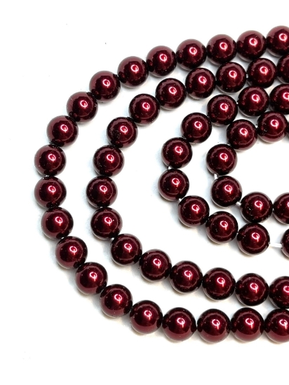 Picture of Preciosa Nacre Round Maxima 8mm Bordeaux Pearl x10