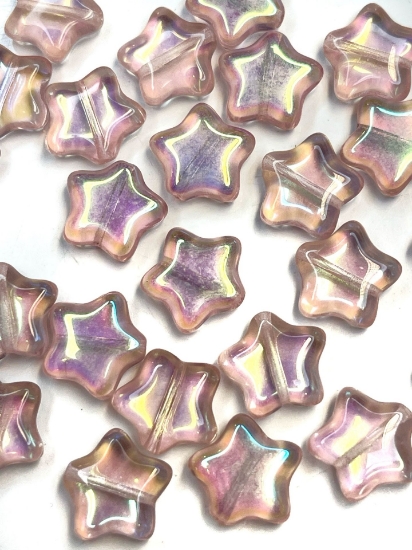Picture of Flat Star Bead 12mm Rosaline AB x15