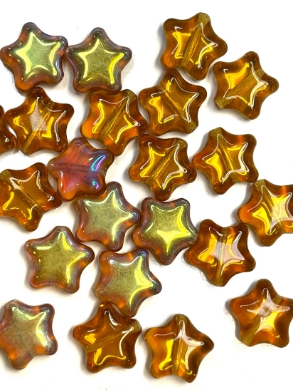 Picture of Flat Star Bead 12mm Light Topaz AB x15