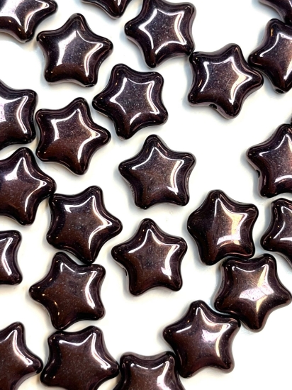 Picture of Flat Star Bead 12mm Purple Bronze x15