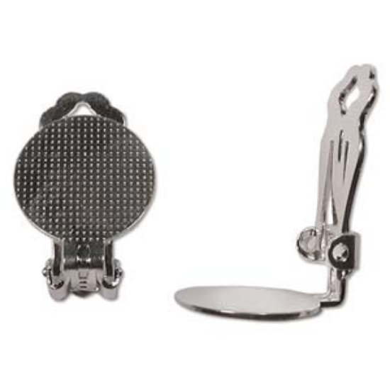 Picture of Ear Clip 15mm round Silver Plate x2