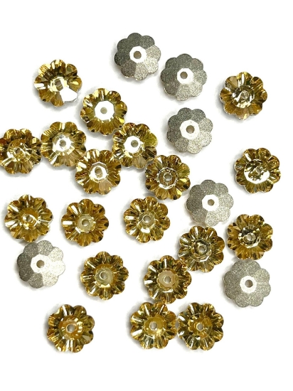 Picture of Embroidery Crystals 3700 Flower Sew-on 8mm Crystal Golden Shadow x10 
