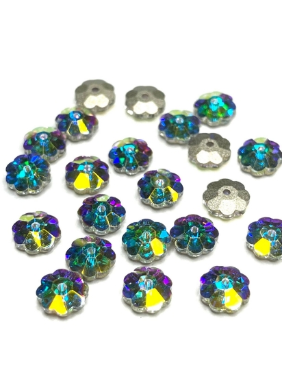 Picture of Embroidery Crystals 3700 Flower Sew-on 8mm Crystal AB x10