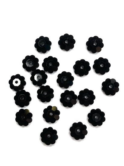 Picture of Embroidery Crystals 3700 Flower Sew-on 6mm Jet  x10