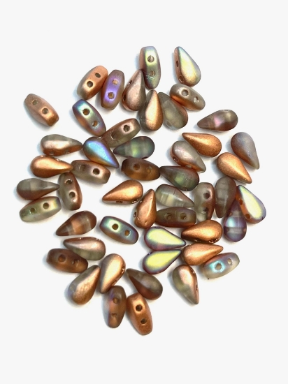 Picture of DropDuo® 3x6mm Crystal Copper Rainbow Mat x50