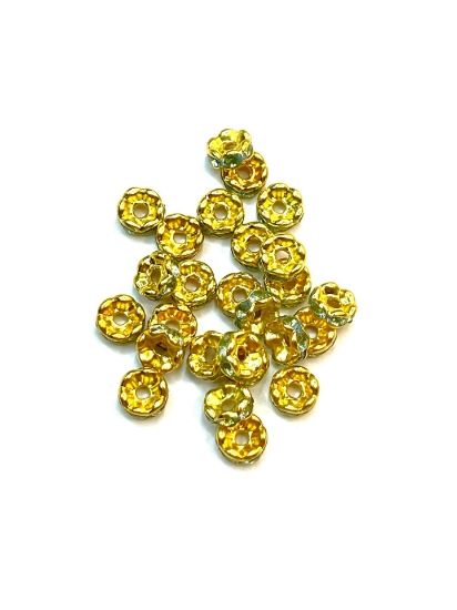 Picture of Rondelle Strass 6mm Aqua x10