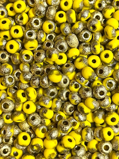 Picture of Czech 2/0 Opaque Yellow Etched Amber x10g