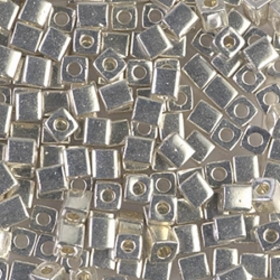 Picture of Miyuki Cubes 4mm 1051 Galvanized Silver x10g