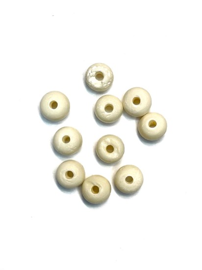 Afbeeldingen van Bone (bleached) Bead 8mm round White x10