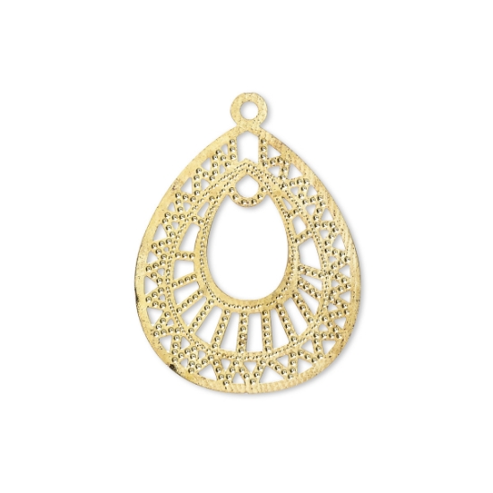Picture of Filigree Teardrop 23x20mm Gold Tone x1
