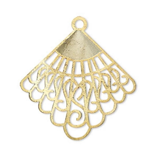 Picture of Filigree Fancy Fan 32x31mm Gold Tone x1