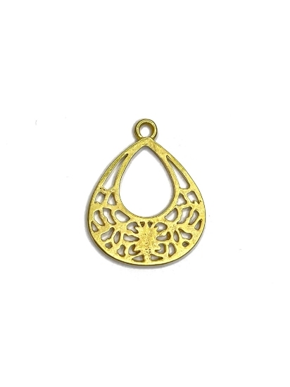 Picture of Filigree Teardrop 28x23mm Gold Mat x1