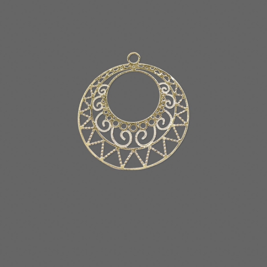 Picture of Filigree Round go-go 23x21mm Gold Tone x1