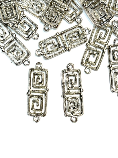 Picture of Link Rectangle Spiral 10x30mm Silver Tone x1