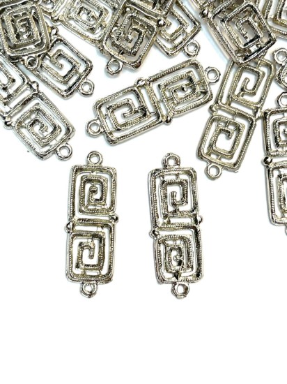 Picture of Link Rectangle Spiral 10x30mm Silver x1