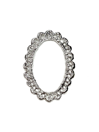 Picture of Filigree Oval Lace 40x28mm Silver Tone x1