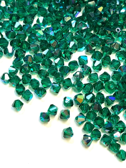 Picture of Preciosa Bead Rondell 4mm Emerald AB x100