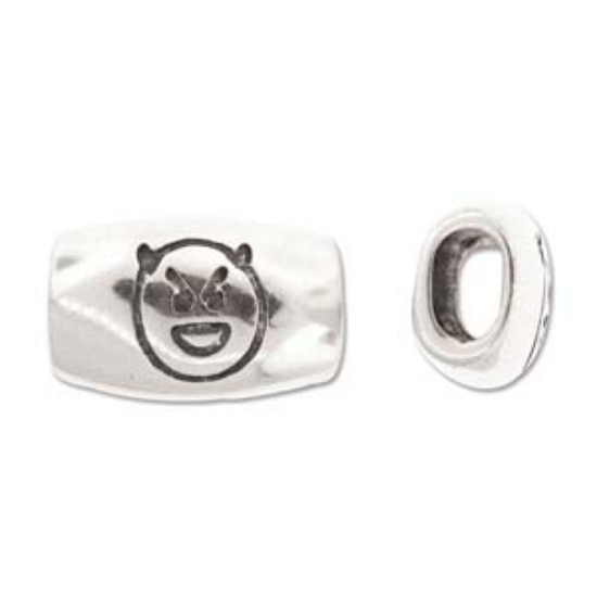 Picture of Licorice Spacer 19x30mm 10x7mm Emoticon Angry Antiqued Silver x1