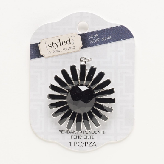 Picture of Tori Spelling Enamel Pendant 48mm w/ hidden loop Black x1