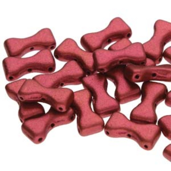 Picture of Bow Tie 3 holes 6x12mm Bronze Fire Red x10g