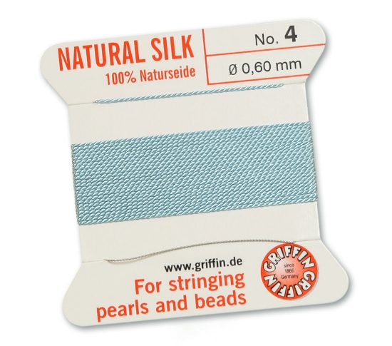 Picture of Griffin Silk Beading Cord & Needle size #4 - 0,60mm Turquoise x2m