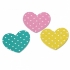Picture of Cabochon Wood Heart 30x24mm Polka Dots Color Mix x20