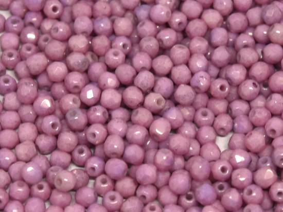 Picture of Fire-Polished 3mm Chalk White Lila Luster x100