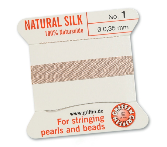 Picture of Griffin Silk Beading Cord & Needle size #1 - 0,35mm Light Pink x2m