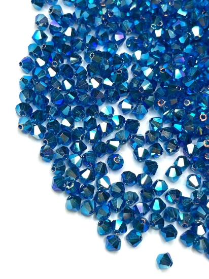 Picture of Preciosa Bead Rondell 4mm Capri Blue AB2X x100