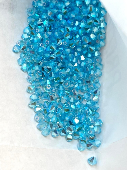 Picture of Preciosa Bead Rondell 4mm Aqua Bohemica AB2X x100