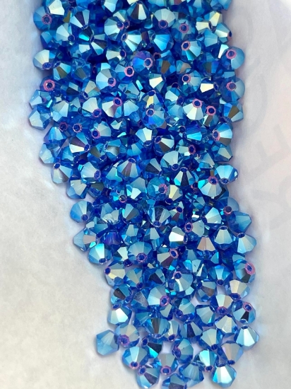 Picture of Preciosa Bead Rondell 4mm Sapphire AB2X x100