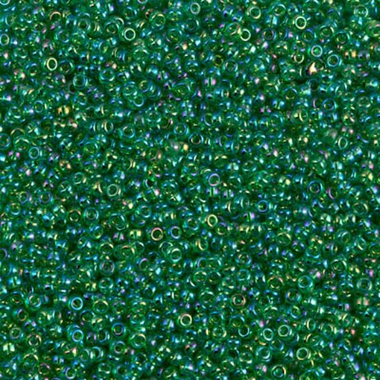 Picture of Miyuki Seed Beads 15/0 179 Transparent Green AB  x10g