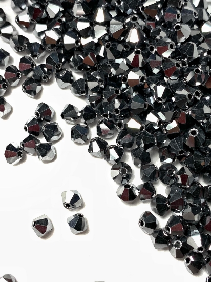 Picture of Preciosa Bead Rondell 4mm Jet Light Hematite Full x100