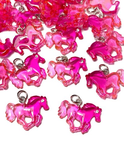 Picture of Pendant YALC Horse 23x19mm Pink x1